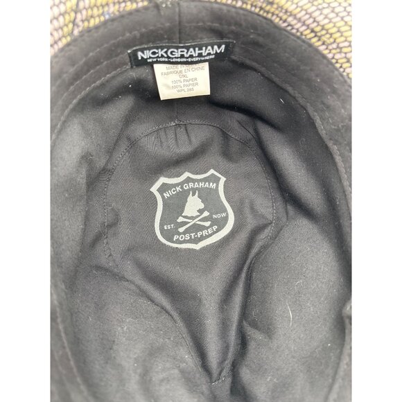 Nick Graham Post-Prep Fedora Hat 100% Paper Woven Design Black Band Classic Styl - Picture 6 of 7